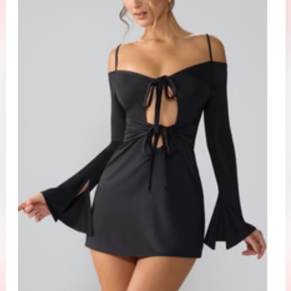 Oh Polly Black Cut-Out Mini Dress
